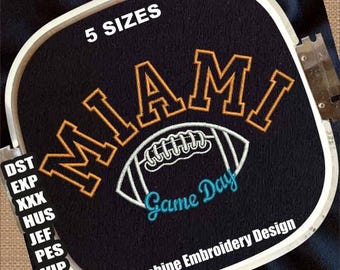 Diseño de bordado a máquina de Miami / Patrones de bordado de letras de Miami / Bordado de contorno de Miami / Archivo de bordado de la ciudad de Miami (descarga instantánea)