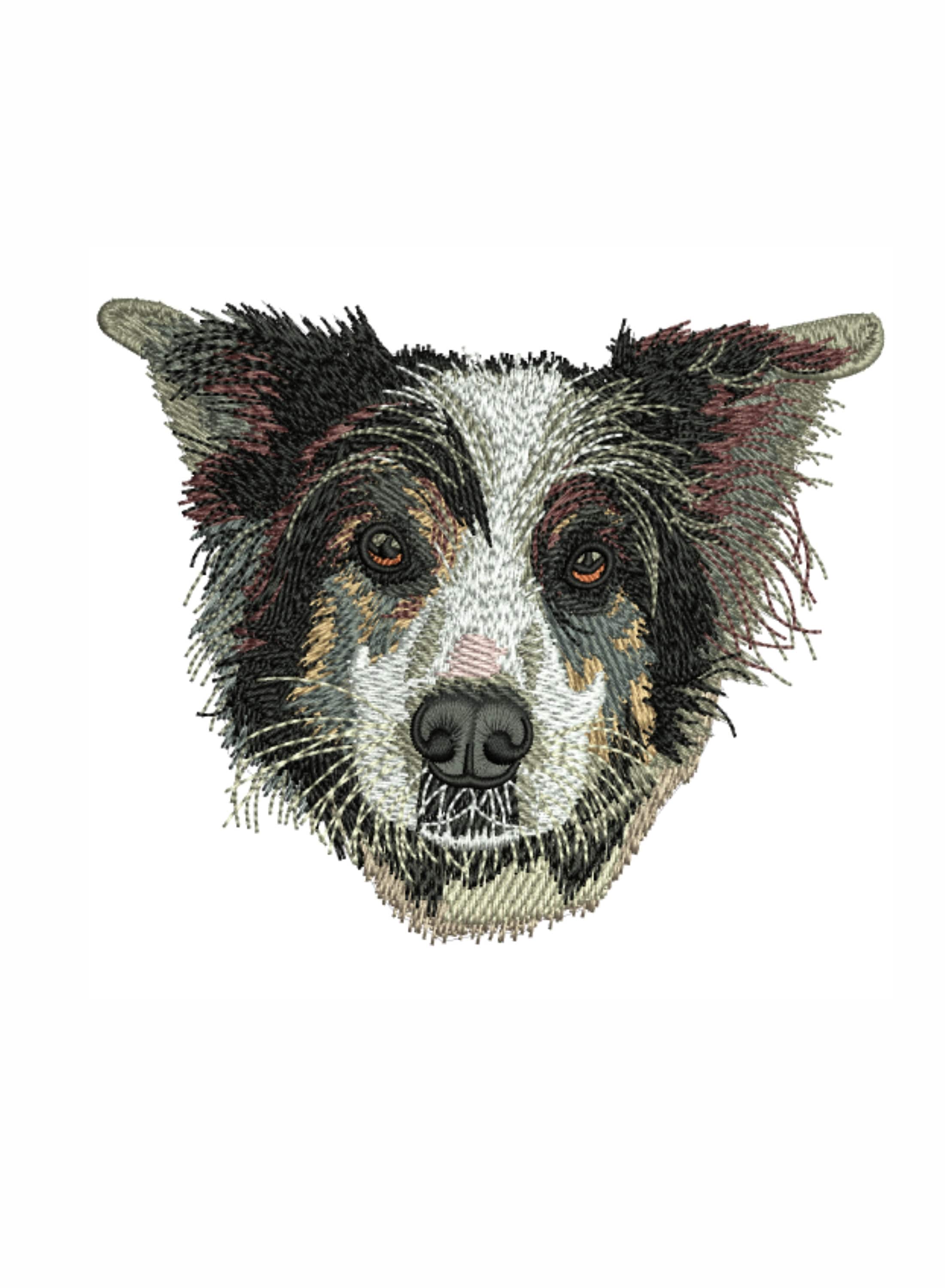 Dog Head Embroidery Design Dog Face Embroidery Design Etsy UK
