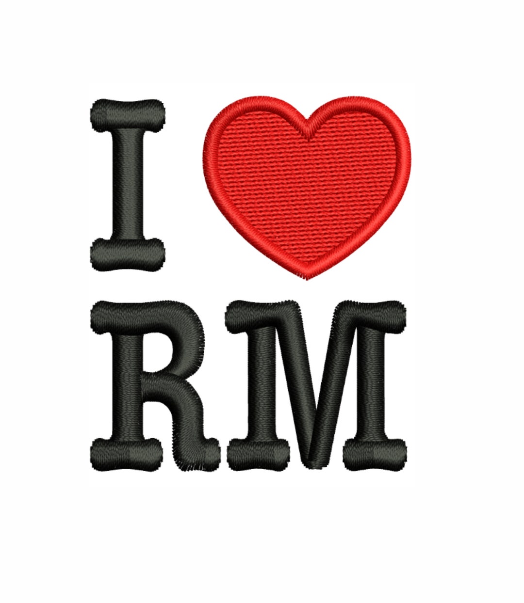 I Love RM Embroidery Design RM Heart Embroidery Design Pattern Mothers