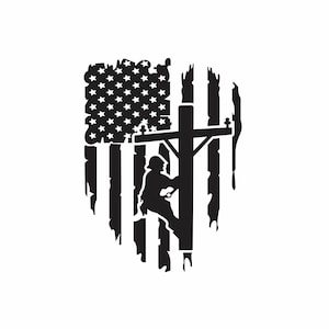 Us Flag Lineman Black Svg, Lineman USA Flag Png, Electrical Lineman Vector File, Lineman Svg, Lineworker Svg, Lineman Flag Svg, Line Man Svg