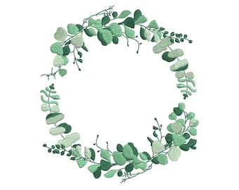 Olive Laurel Wreath Embroidery Design | Olive Wreath Pes file | Laurel Wreath Dst file | Olive Wreath Embroidery Design | Wreath Sew file