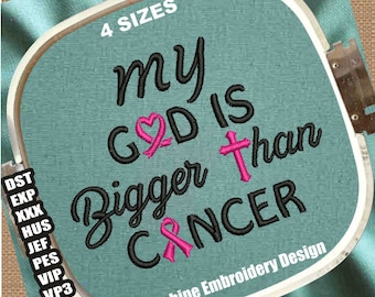 Krebs Zitate Stickmuster | Cancer Awareness DST-Datei | Brustkrebs PES-Datei | Krebs Stickmotive | Krebs Zitate Stickerei