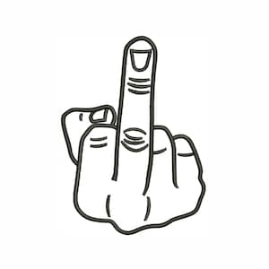Middle Finger Embroidery Design | Finger Dst File | Middle Finger PES File