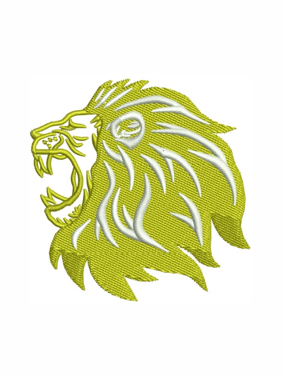 Lion Head Embroidery Design Lion Face Embroidery Design Etsy