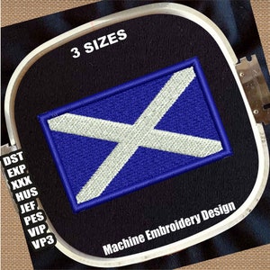 Scotland Flag Embroidery Patterns | Flag of Scotland DST File | Scottish Nation Flag PES File | Scotland Nation Flag Machine Embroidery File
