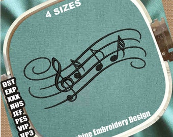 Music Notes Embroidery Patterns | Musical Note DST File | Music Note PES File | Musical Notes Embroidery Design | Music Embroidery Files