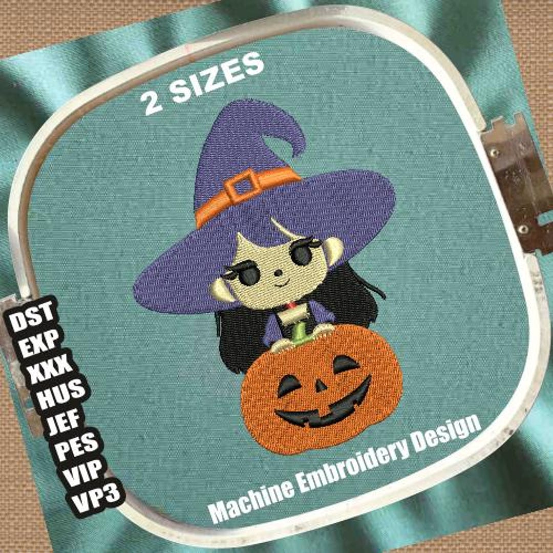 Girl Halloween Machine Embroidery Designs | Halloween Pumpkin ...