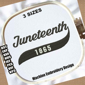 Diseño de bordado Juneteenth 1865 / Archivos DST Juneteenth / Archivos PES Black Lives Matter / Patrones de bordado de historia negra / Bordado BLM
