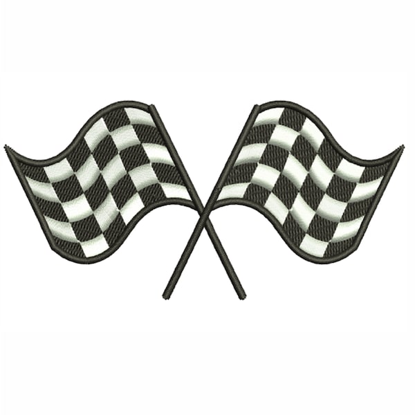 Checkered Racing Flag Embroidery Designs - Etsy