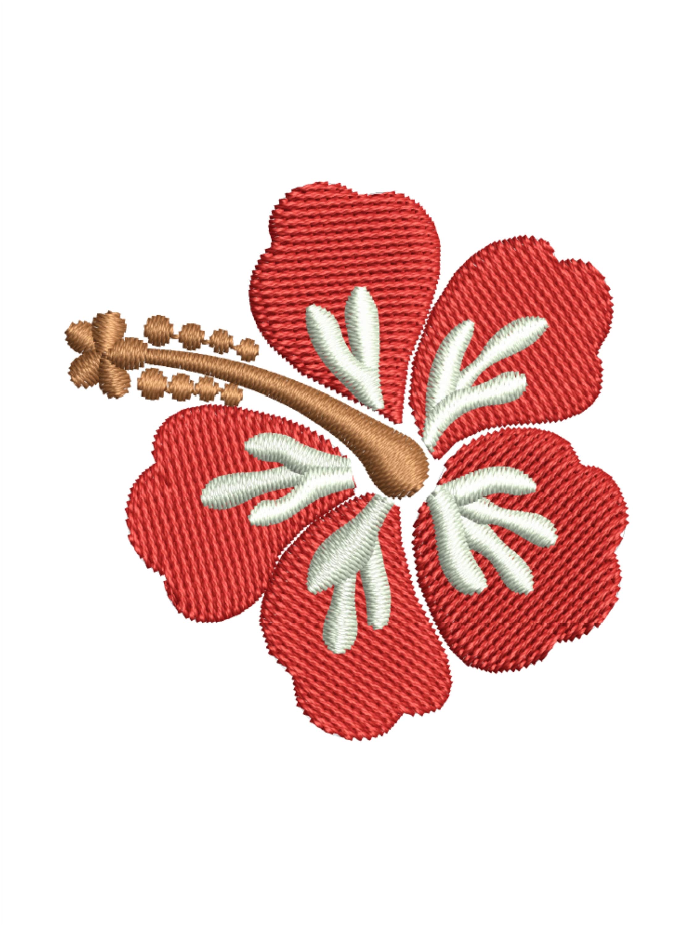 ハイビスカスの花の刺繍デザイン | ハイビスカスの機械刺繍デザイン