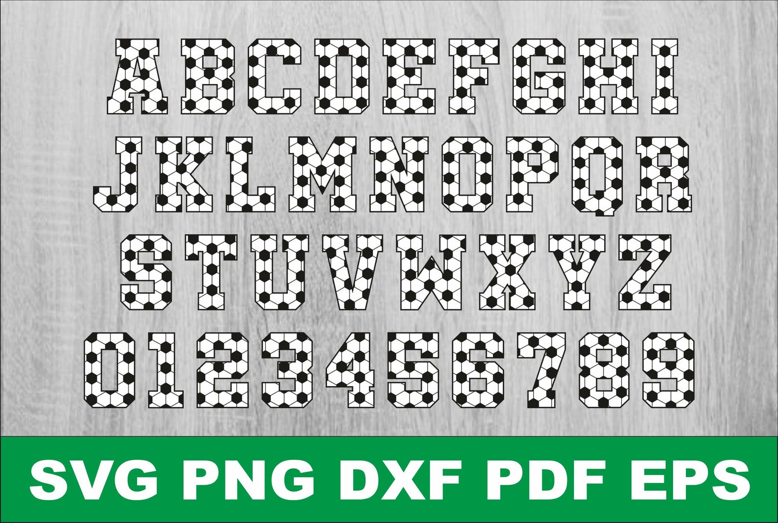 Football Alphabet and Numbers Svg, Football Font Png, Soccer Number ...