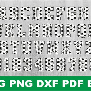 Football Alphabet and Numbers Svg, Football Font Png, Soccer Number with Letters Vector Files, Sports Font Svg, Football Alphabet Font Svg
