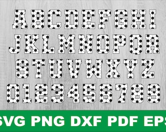Football Alphabet and Numbers Svg, Football Font Png, Soccer Number with Letters Vector Files, Sports Font Svg, Football Alphabet Font Svg