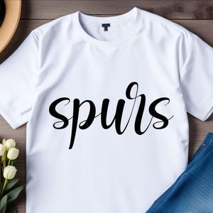 Spurs Mascot Hand Lettered Svg, Spurs Mascot Png, Spurs Letter Vector File, Love Spurs Svg, Spurs Mascot School Cut Svg File, Sports Svg Png