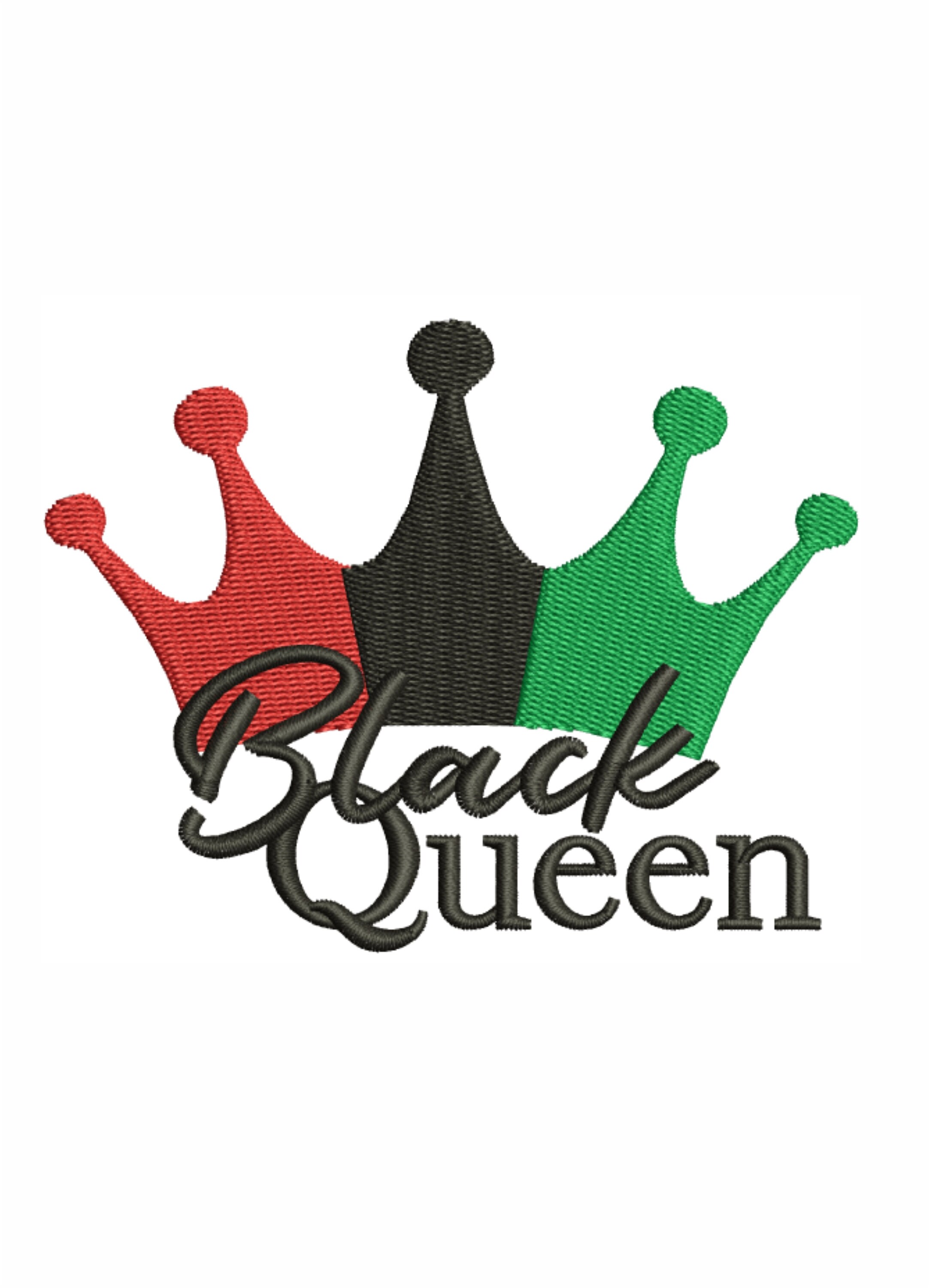 Black Queen Embroidery Design Queen Crown Machine Embroidery Etsy