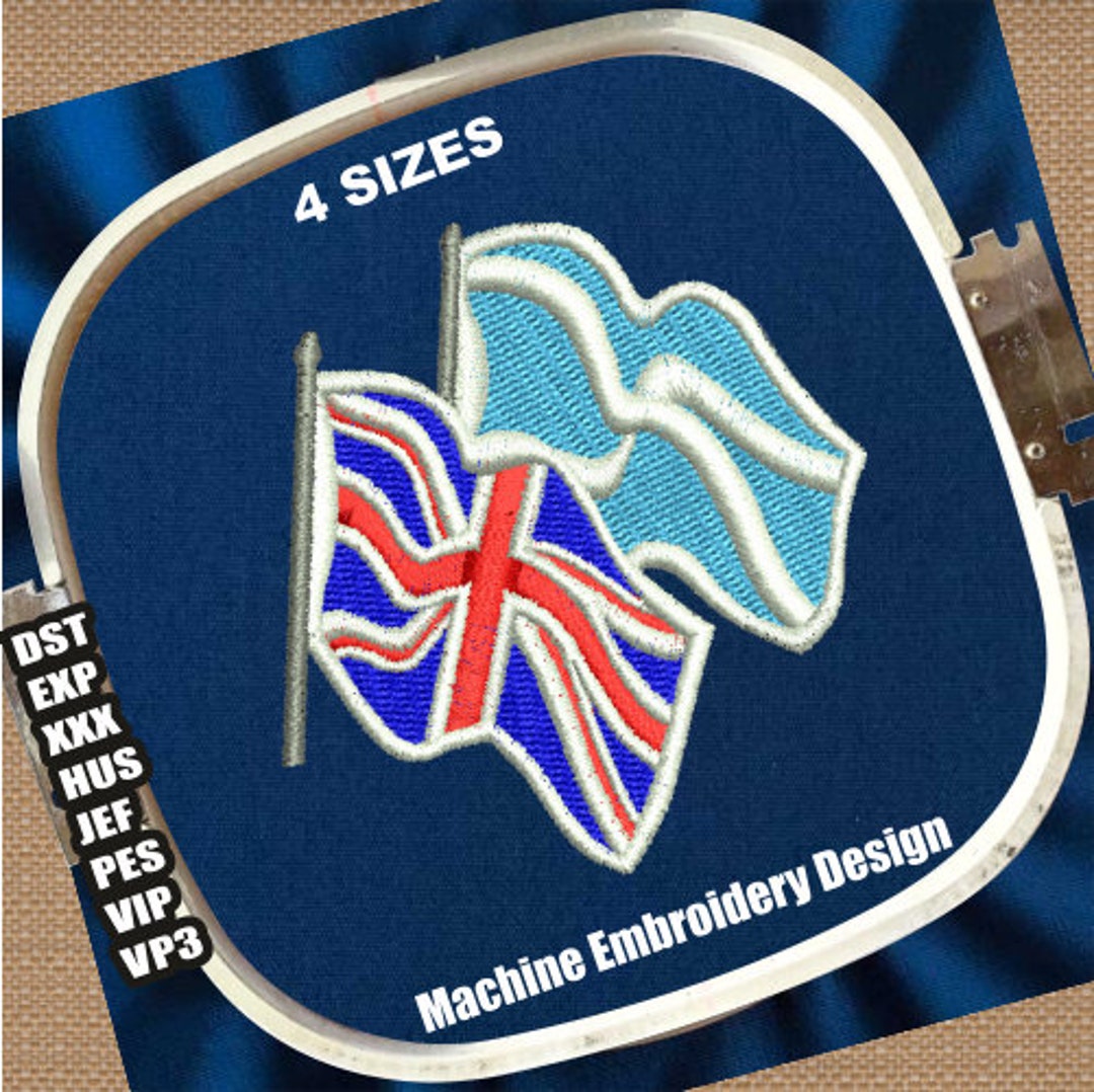 Scotland With British Flag Embroidery Patterns | Flag of Scotland DST ...