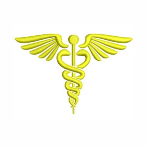 Caduceus Symbol Embroidery Design | Medical Symbol Embroidery Design Pattern | Caduceus Embroidery Design DST PES Format
