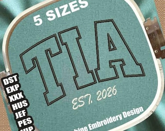 Diseño de bordado a máquina con apliques Tia Est 2026 / Patrón de bordado de tía / Archivo de bordado de tía / Archivo de bordado DST PES JEF del Día de la Madre