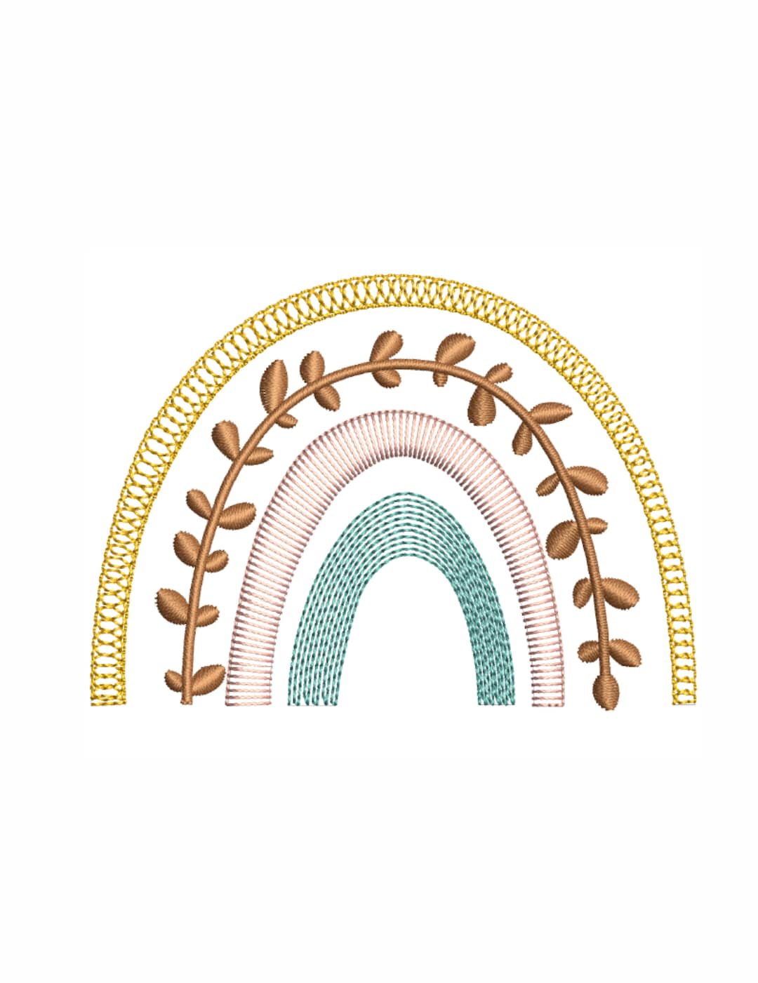 Boho Rainbow Embroidery Design Rainbow Machine Embroidery Design