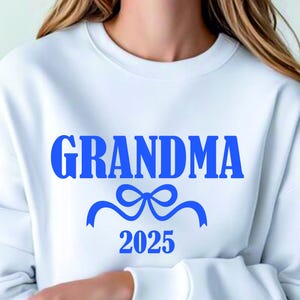 Grand-mère 2025 Svg, grand-mère Png, promu fichiers vectoriels grand-mère, noeud grand-mère 2025 fichier coupe Svg pour Cricut Silhouette Png fichiers imprimables