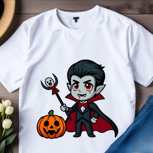 Cute Dracula Cartoon Svg, Vampire Dracula Png, Dracula Pumpkin Vector File, Dracula Vampire Halloween Svg Cricut Cut file, Silhouette file