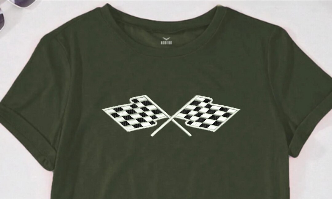 Racing Checkered Flag Machine Embroidery Designs | Racing Cross Flag ...