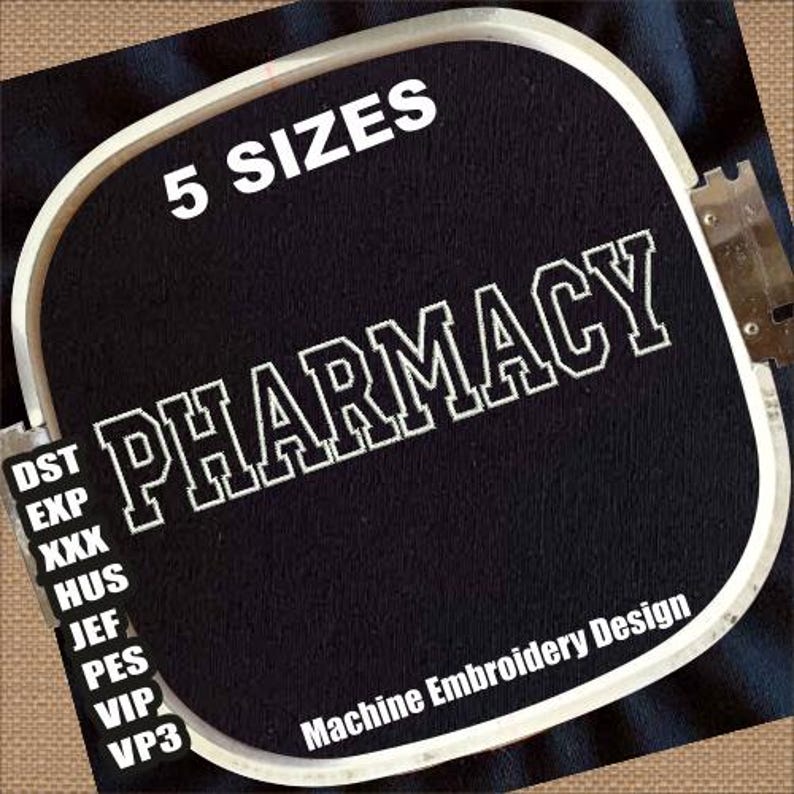Pharmacy Letters Outline Machine Embroidery Designs | Pharmacist ...