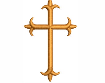 Christian Cross Embroidery Design | God Christian Cross Machine Embroidery Design | Religious Cross Embroidery Design DST PES Format