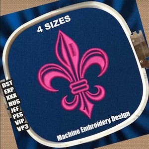 Diseño de bordado de símbolo Fleur De Lis / Archivos DST del logotipo de Fleur De Lys / Archivos PES Fleur De Lis / Patrones de bordado de máquina de escudo de armas