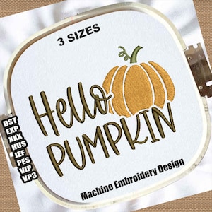 Hallo pompoenborduurpatronen | Zomertijdbestand pompoen | Herfstpompoen PES-bestanden | Borduurontwerp pompoen | Borduurbestand Halloween herfst