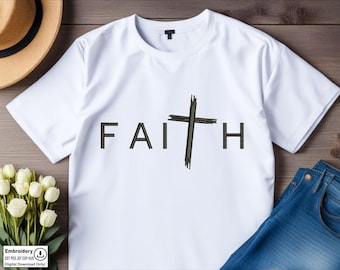 Faith Machine Embroidery Designs | Faith Cross Embroidery Pattern | Christian Embroidery File | Religious Embroidery File | Jesus Embroidery