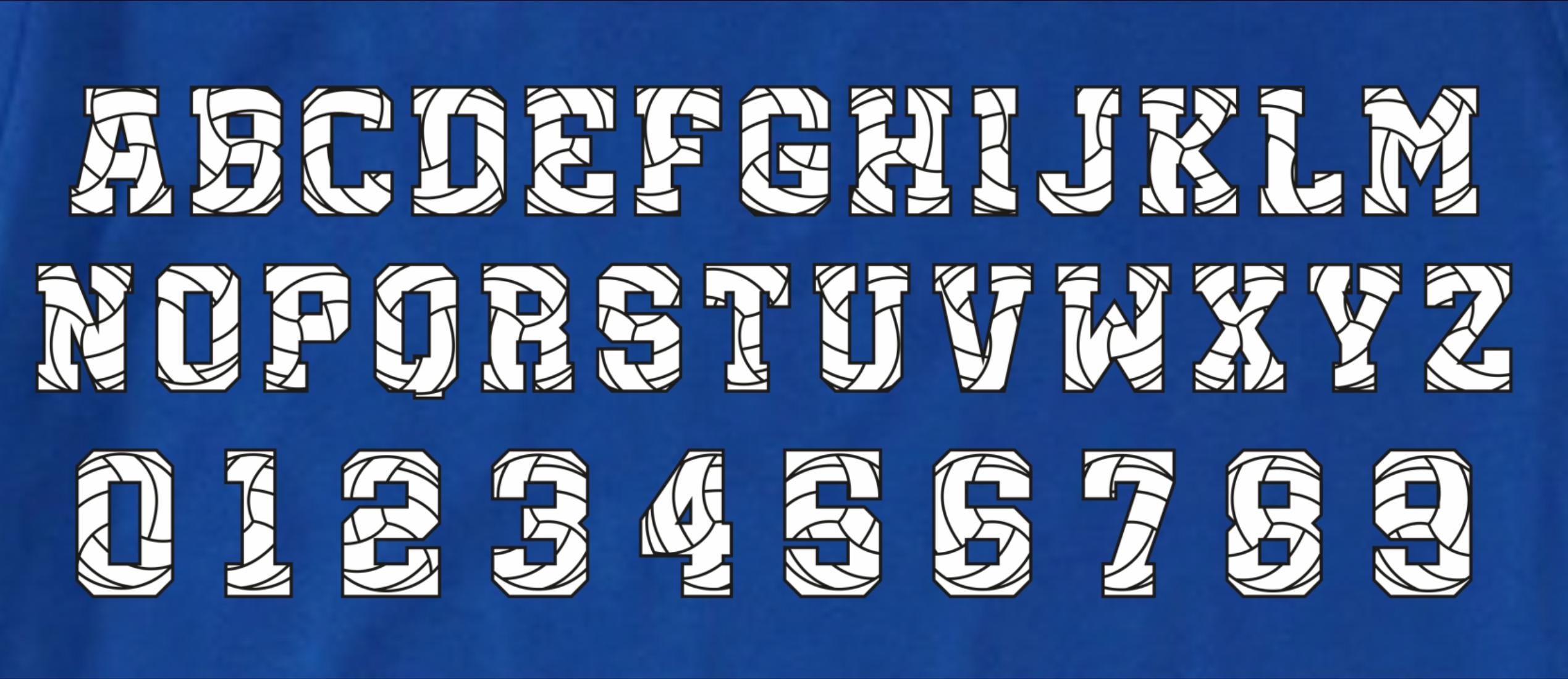 Volleyball Alphabet With Letters Svg, Volleyball Alphabet Png ...