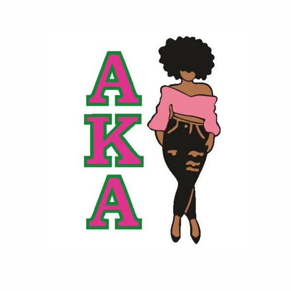 Alpha Kappa Alpha Black Girl Svg, AKA Girls Sorority Png, Alpha Kappa Alpha Sorority Vector File, AKA 1908 Svg, Black Girls Svg, AKA Svg