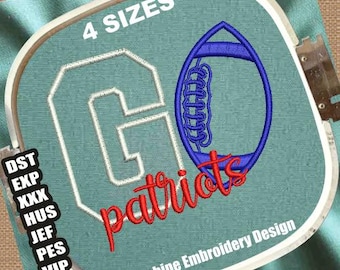 Go Vaterland Aufkleber für Maschinenstickerei | Gehen Sie auf Fußball Fußball Patches | Fußball Stickdateien | Bunt und Bunt