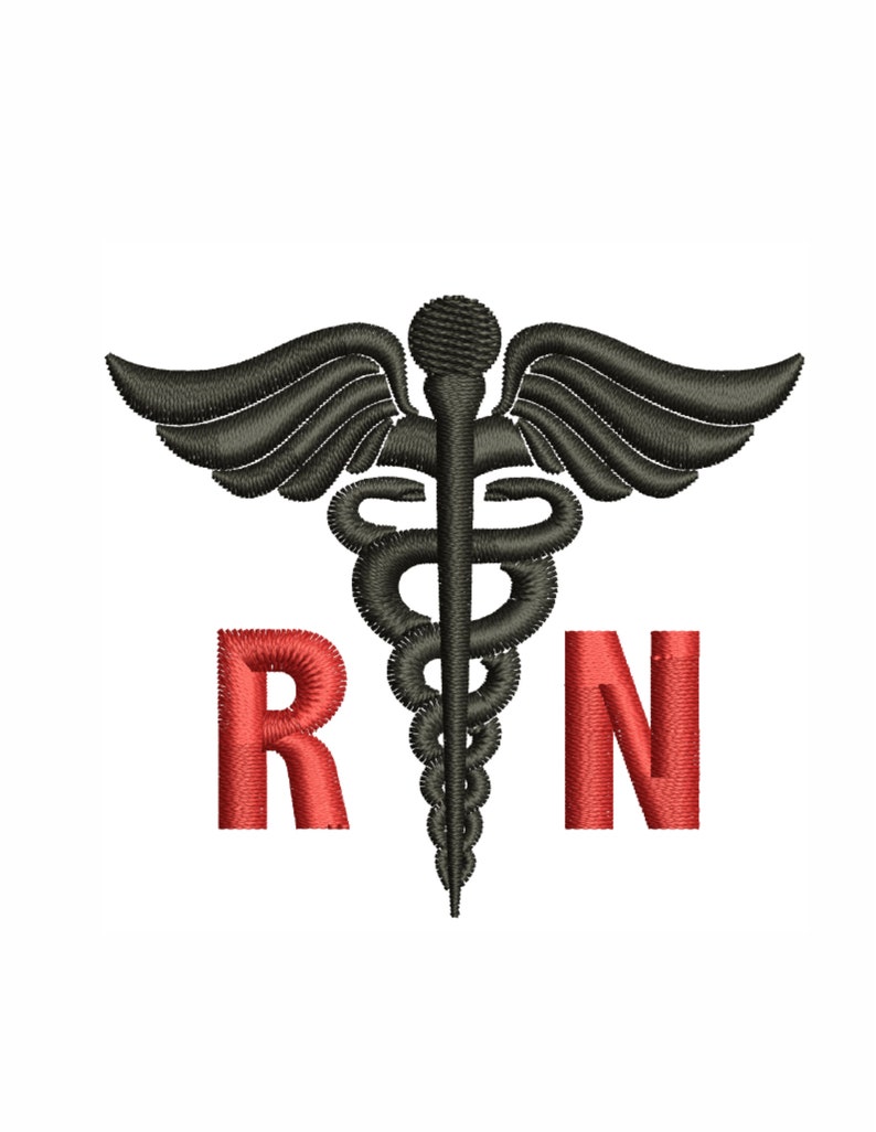 Caduceus RN Embroidery Design Medical Symbol Embroidery Etsy
