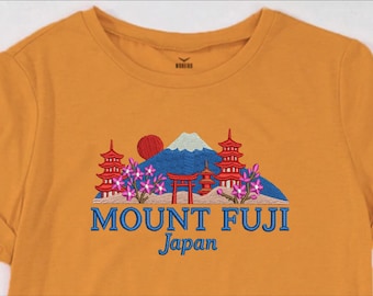 Mount Fuji Japan Machine Embroidery Design | Mountain Embroidery Pattern | Mount Fuji Embroidery File | MT Fuji Embroidery, Japan Embroidery