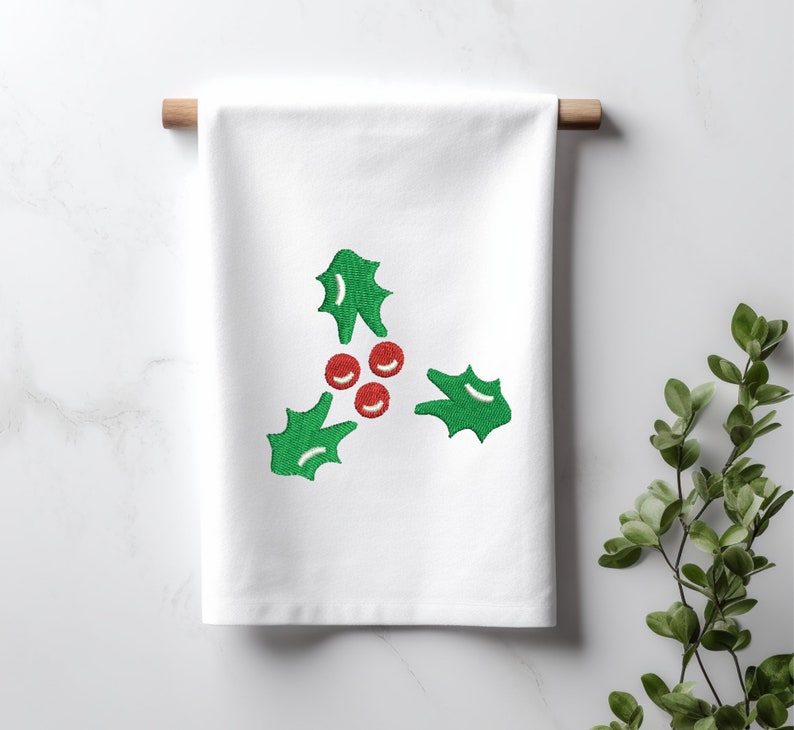 Christmas Holly Leaf Embroidery Patterns Holly Leaf Pes File Christmas Holly Dst File Holly Leaf Happy Christmas Embroidery Designs image 5