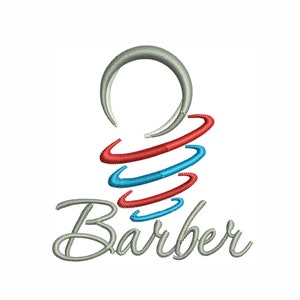 Motif de broderie barbier | Motif de broderie pour perche de barbier | Motif de broderie du logo du coiffeur, format DST PES