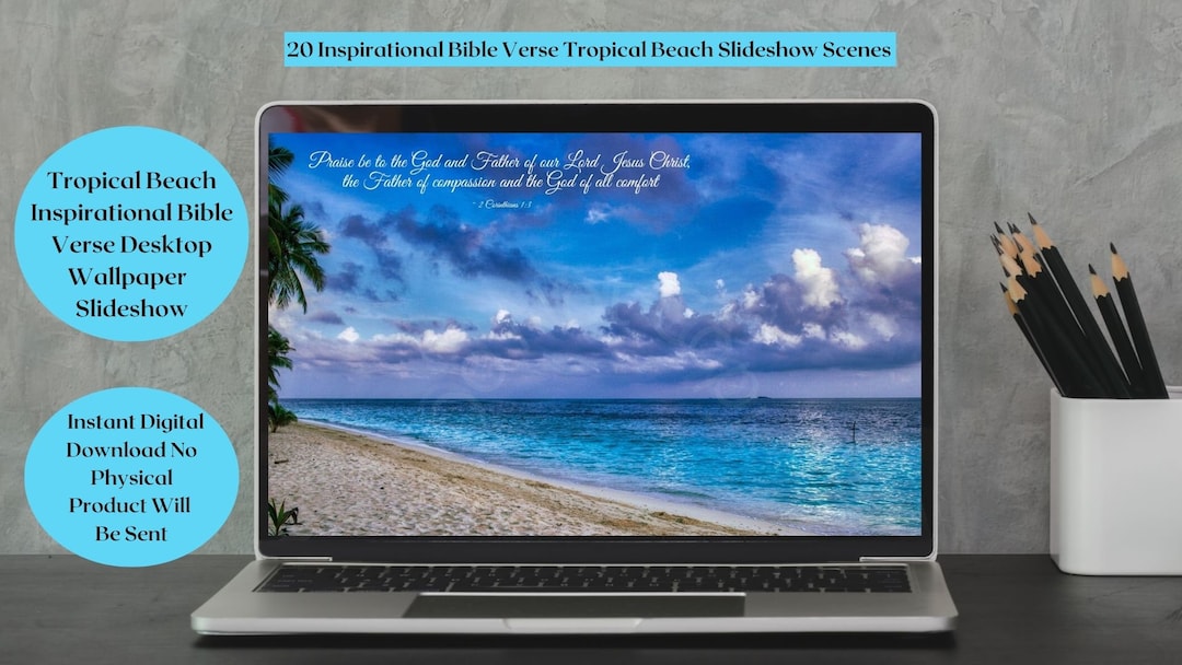 Christian Tropical Beach Bible Verse Desktop Wallpaper Slideshow ...