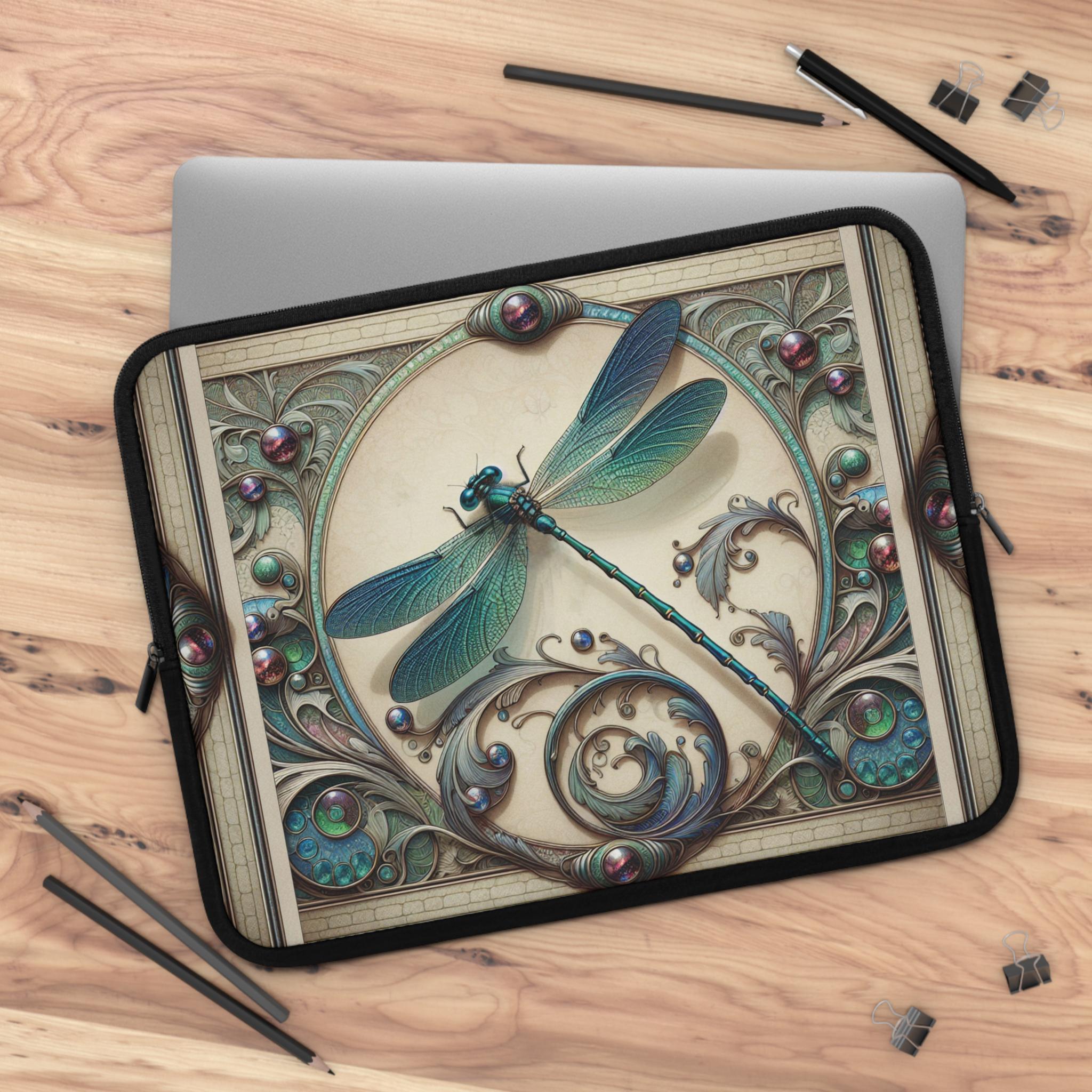 Boho Dragonflies Flowers Laptop Bag – 15 Inch Waterproof Shoulder Bag For Laptops & Tablets