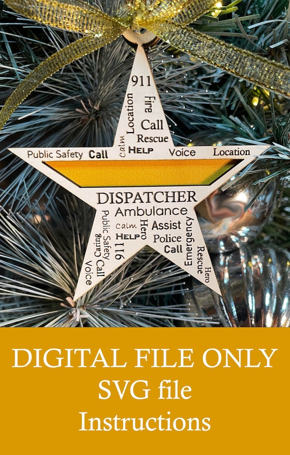 DIGITAL FILE Only Dispatcher Christmas Ornament SVG File - Etsy