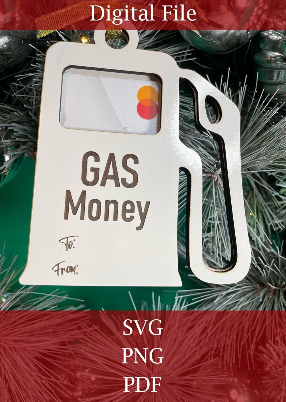 DIGITAL FILE Gas Money Gift Card Holder Ornament. SVG Etsy Australia