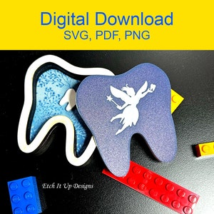 TÉLÉCHARGEMENT NUMÉRIQUE - Tooth Fairy Box SVG. Laser prêt pour la gravure. Fichier super facile