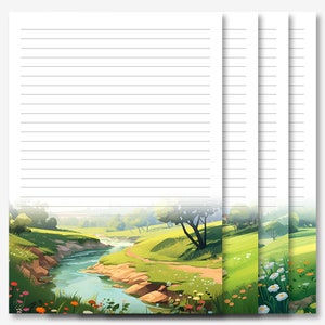 JW Letter Writing Stationery | Letter Writing Paper | JW Printable | Peaceful River Flowing Gently Stationery