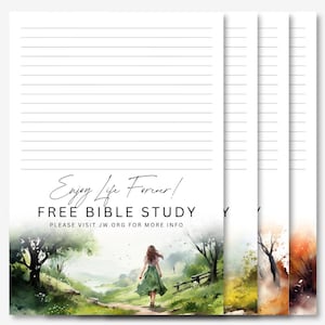 Enjoy Life Forever | Bible Study Invitation Campaign | JW Letter Writing Stationery | Letter Writing Paper | JW Printable | Nature Designs