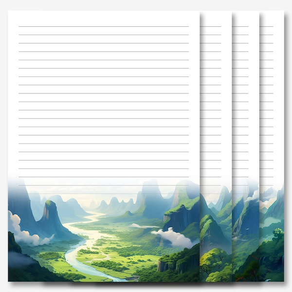 JW Letter Writing Stationery | Letter Writing Paper | JW Printable | Tropical Mountain Stationery