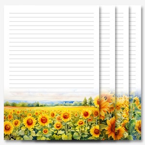 JW Letter Writing Stationery | Letter Writing Paper | JW Printable | Expansive Sunflower Field Stationery