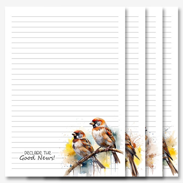 2024 Special Convention Declare the Good News JW Letter Writing Stationery | Letter Writing Paper | JW Printable | Sparrows