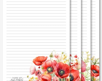 Printable JW Letter Writing Stationery | Download and Print at Home | No Physical Item Will Be Shipped