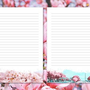 20 articoli di cancelleria per lettere / Disegni di fiori di ciliegio ad acquerello / Download digitale / Carta stampabile